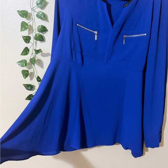 Rafaella Royal Blue Blouse with Zipper Accents - Picture 6 of 9
